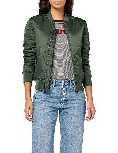 Urban Classics Ladies Basic Bomber Jacket Chaqueta, Verde - Verde (Oliva 176), 40 (tamaño del Fabricante: L) para Mujer