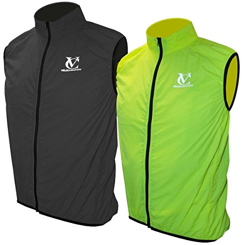 VeloChampion Chaleco para Ciclismo Primavera/Otono/Invierno Element Defence Gilet (Fluoro Yellow, Small)