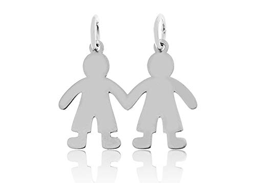 VITAL ARGENT Colgante Niños Plata, Personalizable con Grabado, Colgante para Mamás, Regalo Día de la Madre, Niños de Plata de Ley, Se Puede Grabar