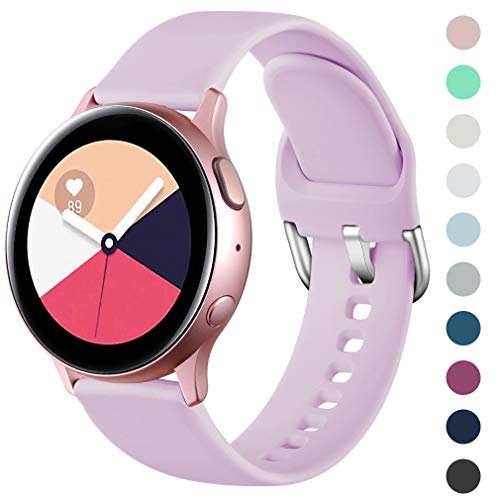 Wepro Correa Compatible con Samsung Galaxy Watch Active/Active2 40mm 44mm, Correa de Repuesto de Silicona Suave para Samsung Galaxy Watch 42mm/Gear S2 Classic/Gear Sport, Grande Lavanda