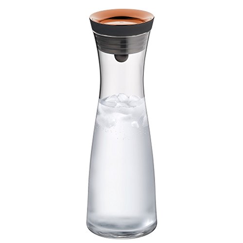 WMF Basic - Botella de agua de cristal,  sistema Close Up, Sin accesorios, Cobre, 1,0 litros