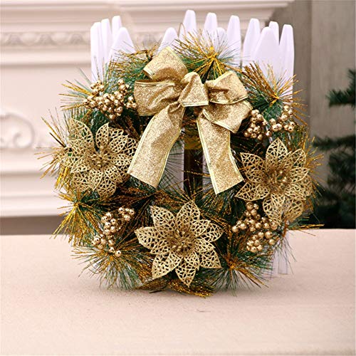 yologg 30 Cm Adorno De Navidad Guirnalda Bola De Oro Decoración Guirnalda Puerta Corona Adornos Guirnalda