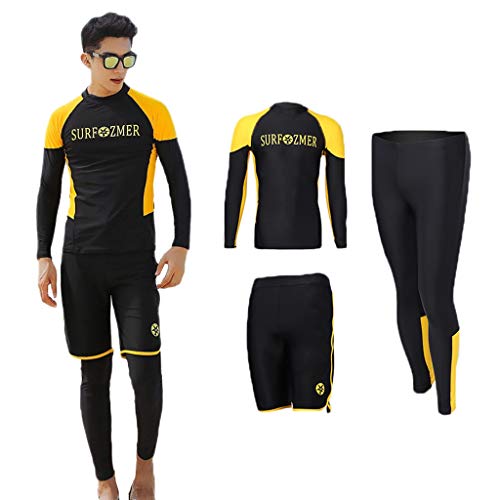 YULAN Traje de Buceo Traje de Neopreno for Hombre Conjunto de 3 Piezas de Gran tamaño Elástico Traje de baño de Manga Larga Snorkel Velero Canoa Natación Tabla de Surf Protector Solar