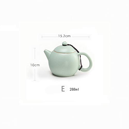 ZHXH Regalo De Gama Alta Casa Creativo Decoración Horno De Celadón Tetera De Té Púrpura De La Arena Arte De La Cerámica De Porcelana Conjunto Tetera Antigua,04