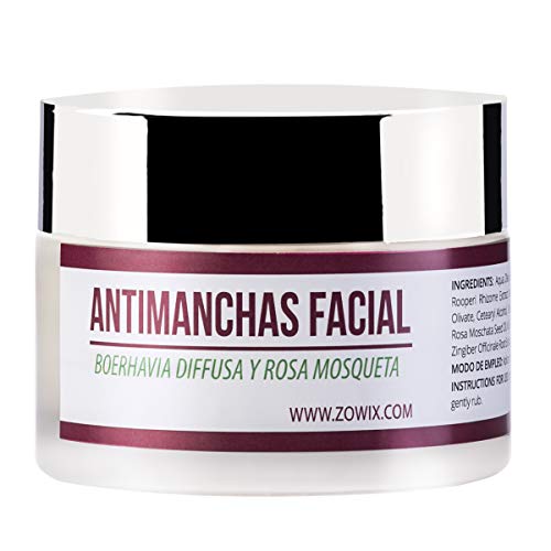 ZOWIX. Crema antimanchas facial. Antiarrugas, Hidratante y Reparadora. Crema despigmentante y quita manchas. Unifica y recupera el tono de cara y manos. 50 ml