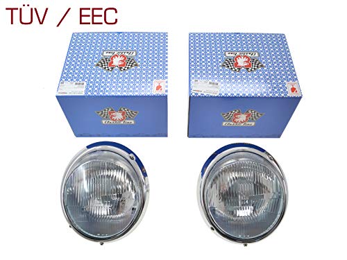 2 faros delanteros JP para 911/964 de cromo