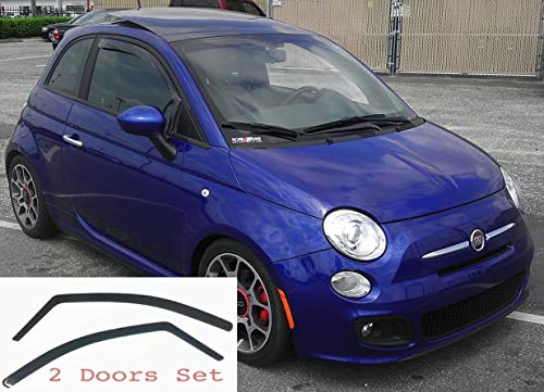 2x Deflectores de Aire ABARTH oder FIAT 500 Coupe 500C Cabrio Derivabrisas ajuste interior protección sol lluvia nieve viento