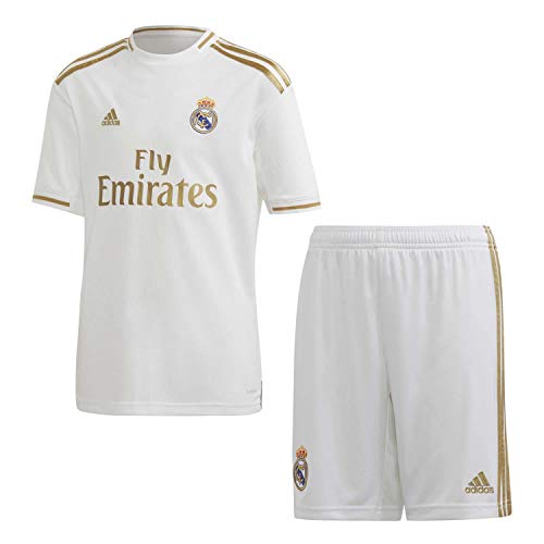 adidas Real H Y Kit Equipación, Unisex niños, Top:White Bottom:White, 152 (11/12 años)