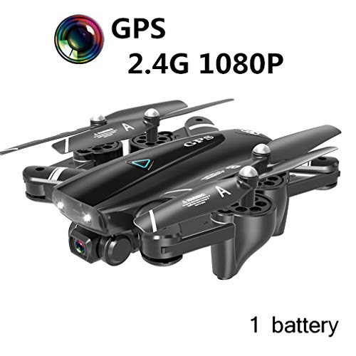 APJS Drones GPS A Gran Alcance 500 m Dron Plegable con 1080P HD Camara, 120º Gran Angular Adustable, 2.4 G WiFi App RC Quadcopter, Distancia de FPV de 300 m, Drone Largo Tiempo de Vuelo,1 Battery