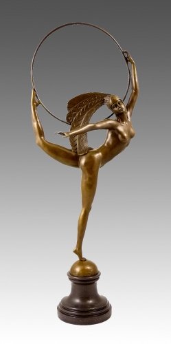 Art Deco – Figura de bronce – Bailarina con anillo – J. P. Morante – Firmada – Escultura comprar