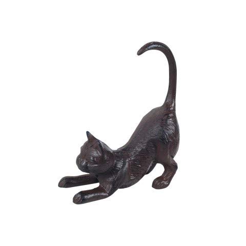 Art Deco Figura Decorativa Gato Hierro Forjado 17 cm