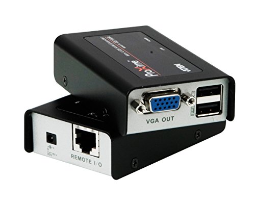 ATEN CE100-AT-G - Alargador KVM (Mini USB), Negro y Plateado