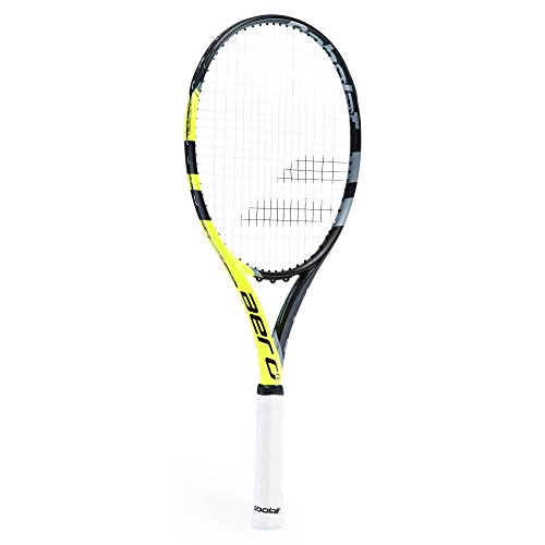 Babolat Aero G Strung Raqueta de Tenis, Unisex Adulto, Negro/Amarillo/Gris, 2