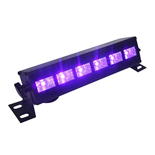 Barra de Luz UV Led,Eleganted Luz Negra 6 LEDs x 3W Lámpara de Escenario UV Luces para fiestas Etapa Disco DJ Club Boda Iluminación (6Leds x 3W, UV)