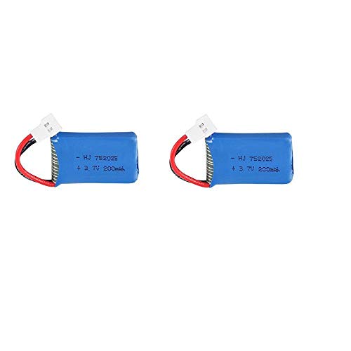 Batería de Drones, Batería de 3.7V 200mAh LiPo para Syma X4 X11 X13 RC Quadcopter Drone Piezas Recargables Li polímero Batería 27*20*8.5mm/1.1*0.8*0.3in 2PCSB