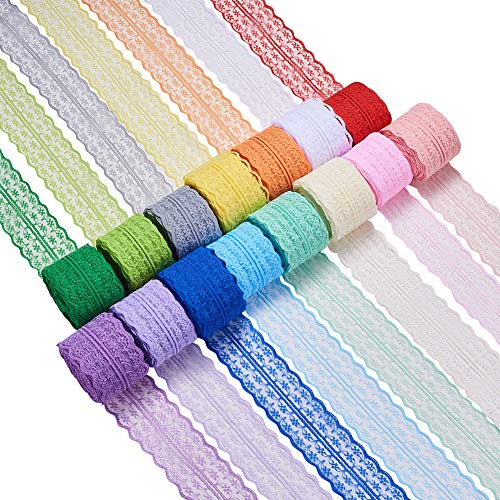 BENECREAT 15 Rollos de 150m Cinta de Encaje por El Rollo de Invitacion de Boda, Tarjetas, Decoración, Costura, Fabricación de Lazo de Pelo, Envoltura de Paquete de Regalo, 45mm de Ancho