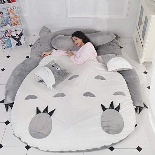 BJZP Colchón para niños Espesar Suave Totoro de Dibujos Animados Tatami Felpa Perezosa Almohadilla para Dormir Lindo Saco de Dormir Sofa Cama, Adecuado para Dormitorios,2.0x1.3m