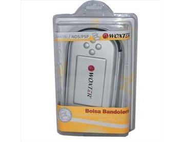 Bolsa bandolera plateada compatible Nintendo DS, DS Lite, So