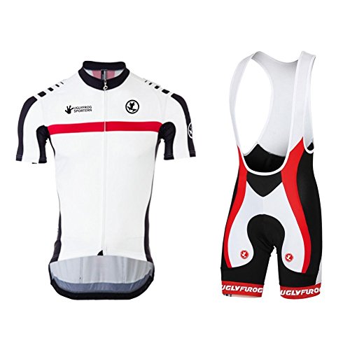 BurningBikewear Uglyfrog Ciclismo Maillot, Hombres Jersey + Pantalones Cortos Babero Mangas Cortas de Ciclismo Ropa Maillot Transpirable para Deportes al Aire Libre Ciclo Bicicleta MES2019QXF10