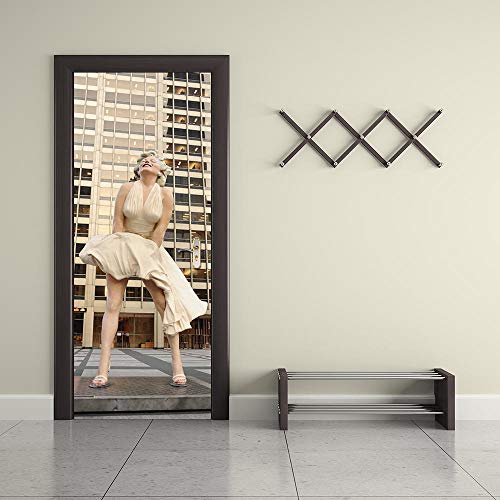 BXZGDJY 3D Puerta Fondo De Pantalla - Famosa Estrella De Belleza 80X200Cm Puerta De Película De Pvc Extraíble Autoadhesiva Sala De Estar Dormitorio Oficina Para Niños Restaurante Bar Baño Cocina Puer