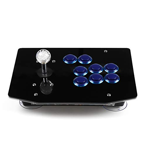 C-FUNN Arcade Stick Pc Juego Joystick USB Fightstick Light 6 Botones Controlador - Azul