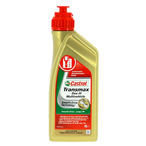 Castrol 17135600 Transmax - Fluido sintético para transmisiones automáticas (1 l, recomendado para turismos y vehículos pesados con Mercon y Dexron)