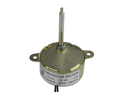 CHANCS Motorreductor Motor sincrónico TYC-40 AC 12V 5 RPM Motor de CA de Baja Velocidad Longitud del Eje 4.6cm para Adorno navideño de Fibra óptica