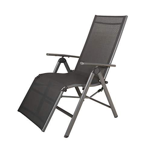 Chicreat - Tumbona reclinable de aluminio Korfu con reposabrazos, 73 x 60 x 114 cm