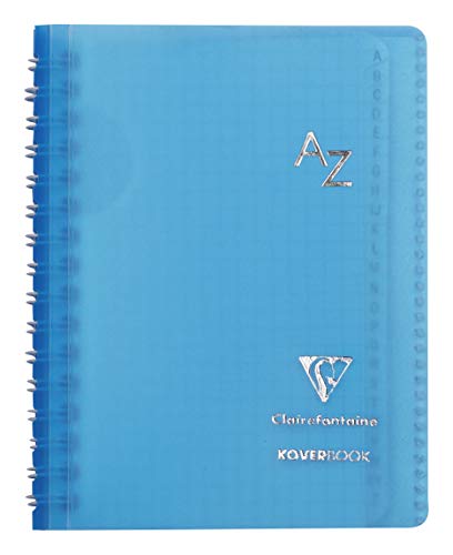 Clairefontaine 322601C – Un directorio de espiral Koverbook 100 páginas 9 x 14 cm, 90 g cuadrados pequeños, cubierta envolvente de polipropileno (plástico), color aleatorio