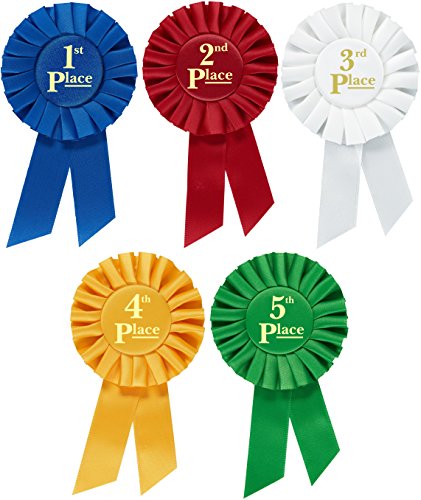 Clinch Star Cintas de premio Rosette Premium para ceremonias y eventos 1º 2º 4º 4º 5º