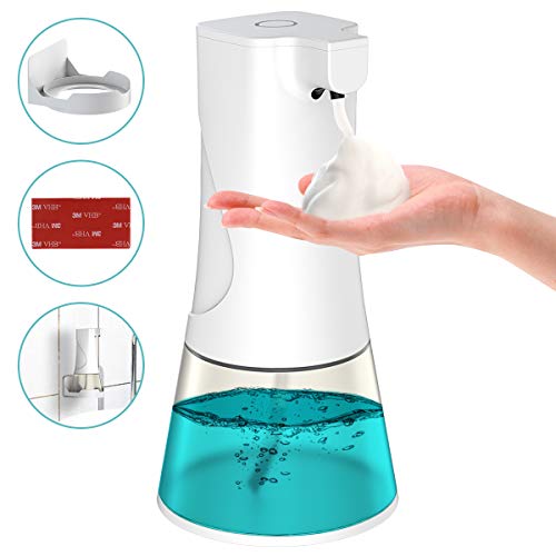 Cocoda Dispensador de Desinfectante Manos, 350ml Dispensador Jabon Automático Sensor Sin Contacto con 2 Interruptor Ajustable & Impermeable IPX4, Recargable Dosificador Jabon Espuma para Cocina Baño