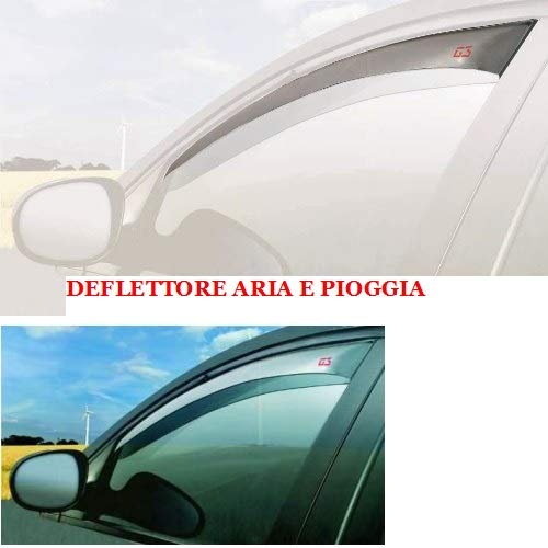 Compatible con Fiat Grande Punto 5P 2005-> (19.257) Deflector DE Aire Y PROTECCIÓN del Viento DE LA Lluvia para LA Barra DE Ventana del Coche Delantero DE Vidrio Pantalla DE Viento DE Humo