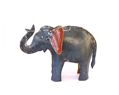 De Kulture funciona elefante Showpiece, Estatua, figura decorativa | figura de hierro reciclado | hecho a mano Curio | respetuoso con el medio ambiente Escultura | 10,6 * 3 * 7 LWH (pulgadas)