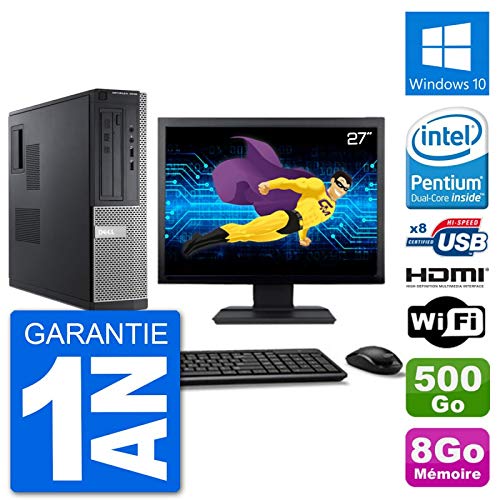 Dell PC 3010 DT - Pantalla de 27" G2020 RAM 8 GB disco 500 GB HDMI, Windows 10 WiFi (reacondicionado)