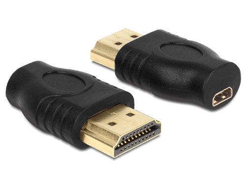 DeLOCK 65507 adaptador de cable HDMI A micro HDMI D Negro - Adaptador para cable (HDMI A, micro HDMI D, Macho/Hembra, Negro)
