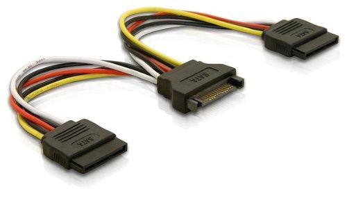 DeLOCK Cable Power SATA 15pin > 2X SATA HDD – Straight 0,15 m - Cables de alimentación Interna (0,15 m, 15pin SATA, 2X SATA, Multicolor)