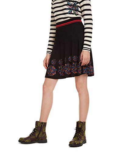 Desigual Skirt Louise Falda, Negro (Negro 2000), L para Mujer