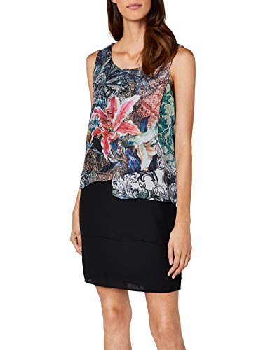 Desigual Vest_aploma Vestido, Negro (Black 2000), 40 para Mujer