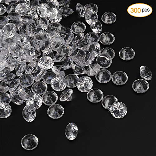 Diamante de Acrílico Cristales Gigante Ø20mm 300x Claro Decoración Confeti Mesa Boda Fiesta Dispersión Transparentes Gemas para Cumpleaños, Bebé Ducha, Navidad