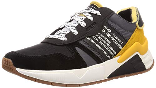 Diesel S-brentha Flow Zapatillas deportivas para hombre, Gris (Puerta de hierro/negro/varilla dorada), 41.5 EU