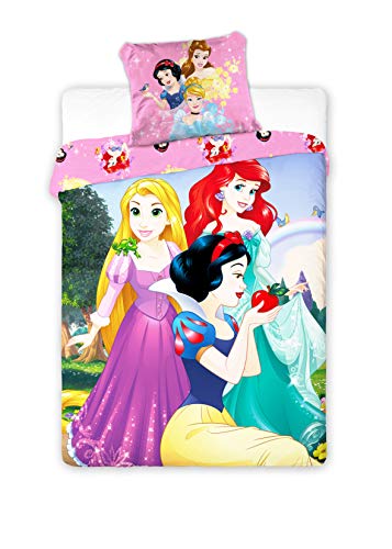 Disney Princess - Juego de Funda de edredón (160 x 200 cm)