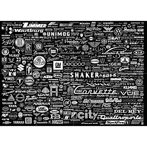 Doppelganger33 Ltd World Car Logo Badges Garage Sign Arte de la Pared Multi Panel de Carteles 47x33 Pulgadas