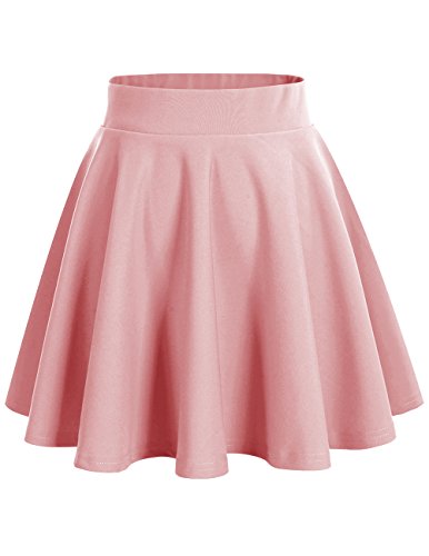 DRESSTELLS Falda Mujer Mini Corto Elástica Plisada Básica Multifuncional Blush M