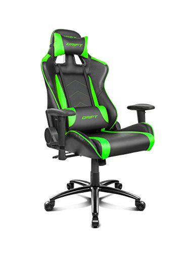 Drift DR150BG - Silla Gaming Profesional, (Poilipiel Alta Calidad, Ergonómica), Color Negro/Verde