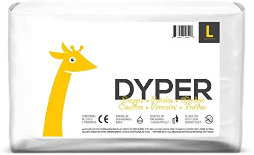 DYPER - Pañales de bambú para bebé, paquete individual Talla:Large - 35 Nappies