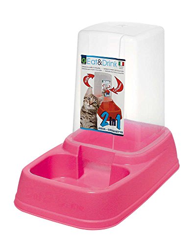 Eat & Drink - Dispensador de agua o croquetas para gatos o perros, tamaño XL 3,70 litros de agua o croquetas 