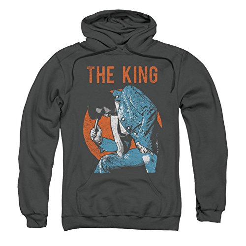 Elvis Presley King of Rock N Roll Hollywood Icon Mic in Hand - Sudadera con capucha para adulto Gris gris S