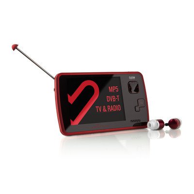 Energy Sistem 6500 Ruby Red - Reproductor MP5 TDT portátil (3,5" Tft Lcd, Divx/Xvid, Tv-out), color rojo