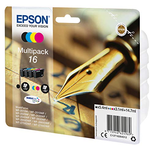 Epson C13T16264022 - Cartucho de tinta, multi-pack (negro, amarillo, magenta, cian)