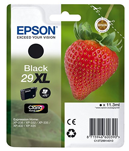 Epson Claria Home - Cartucho de Tóner para XP235, Paquete Estándar, XL, Color Negro, Válido para los Modelos XP-342, XP-345, XP-432, XP-442 y Otros, Ya Disponible en Amazon Dash Replenishment